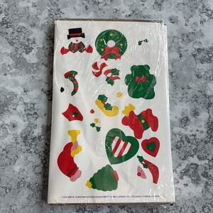 VINTAGE Current Inc Stickers 80s Christmas Teddy Bear Bunny Dog Santa 1 Package